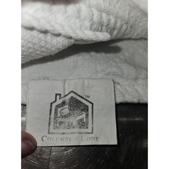 Vintage King Coverlet Blanket White Embroidery on White w Fringe Trim W/1 Sham - Picture 10 of 12